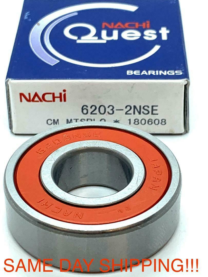 17x40x12 mm Sealed Deep Groove Ball Bearing NACHI 6203-2NSE9C3