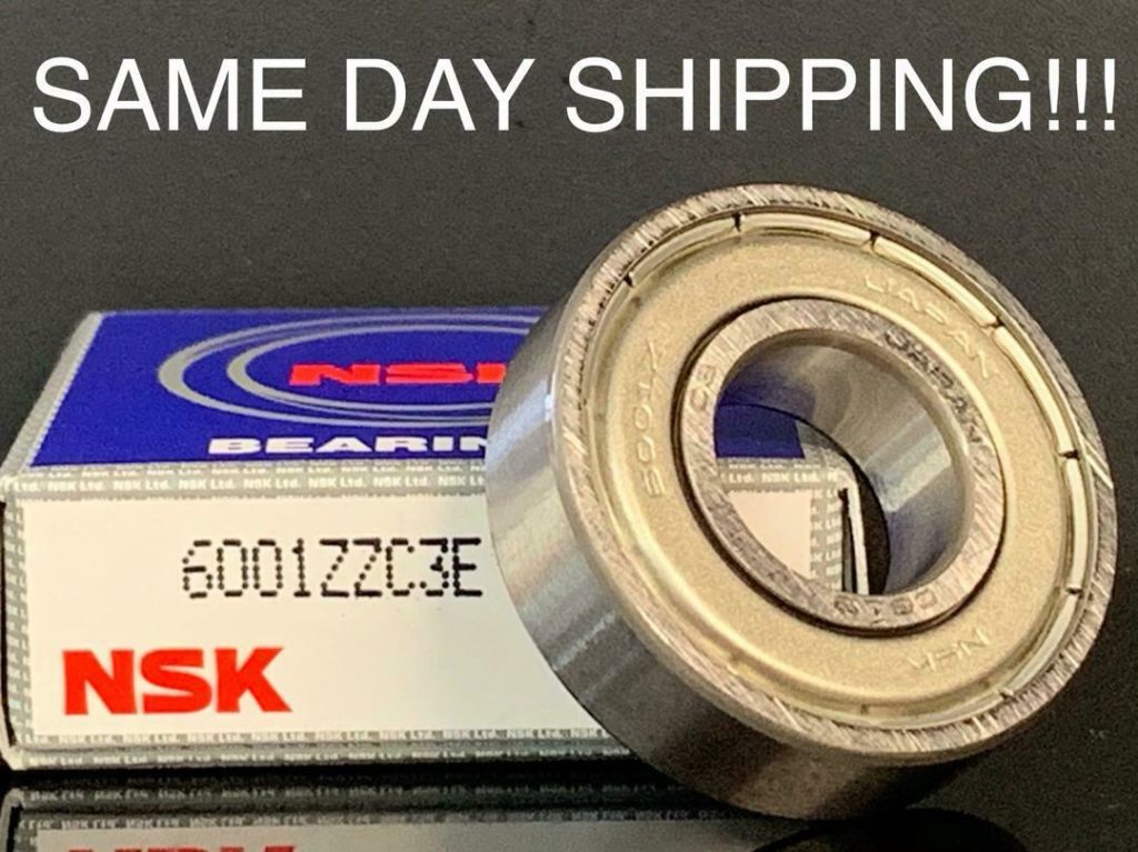 NSK 6001 DDU C3 Deep Groove Ball Bearing - 12x28x8mm, Rubber Sealed (6001-2RS)