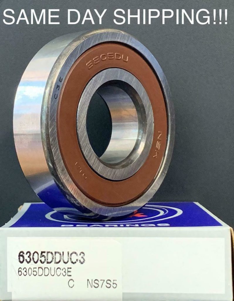 NSK 6305 Deep Groove Ball Bearing - 25mm Bore, 62mm OD, 17mm Width, Open, Pressed Steel Cage