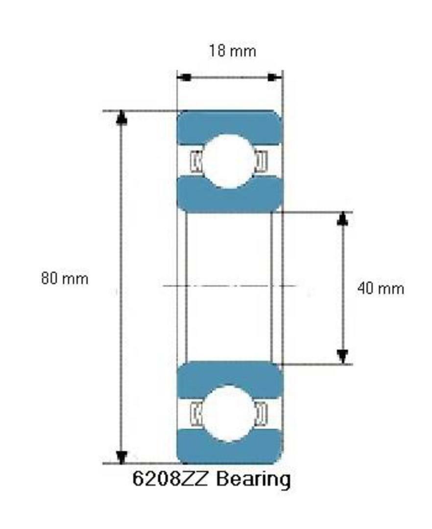 Ball bearing 6208 2z measures 80 x 40 x 18 SKF pesolemotors * 