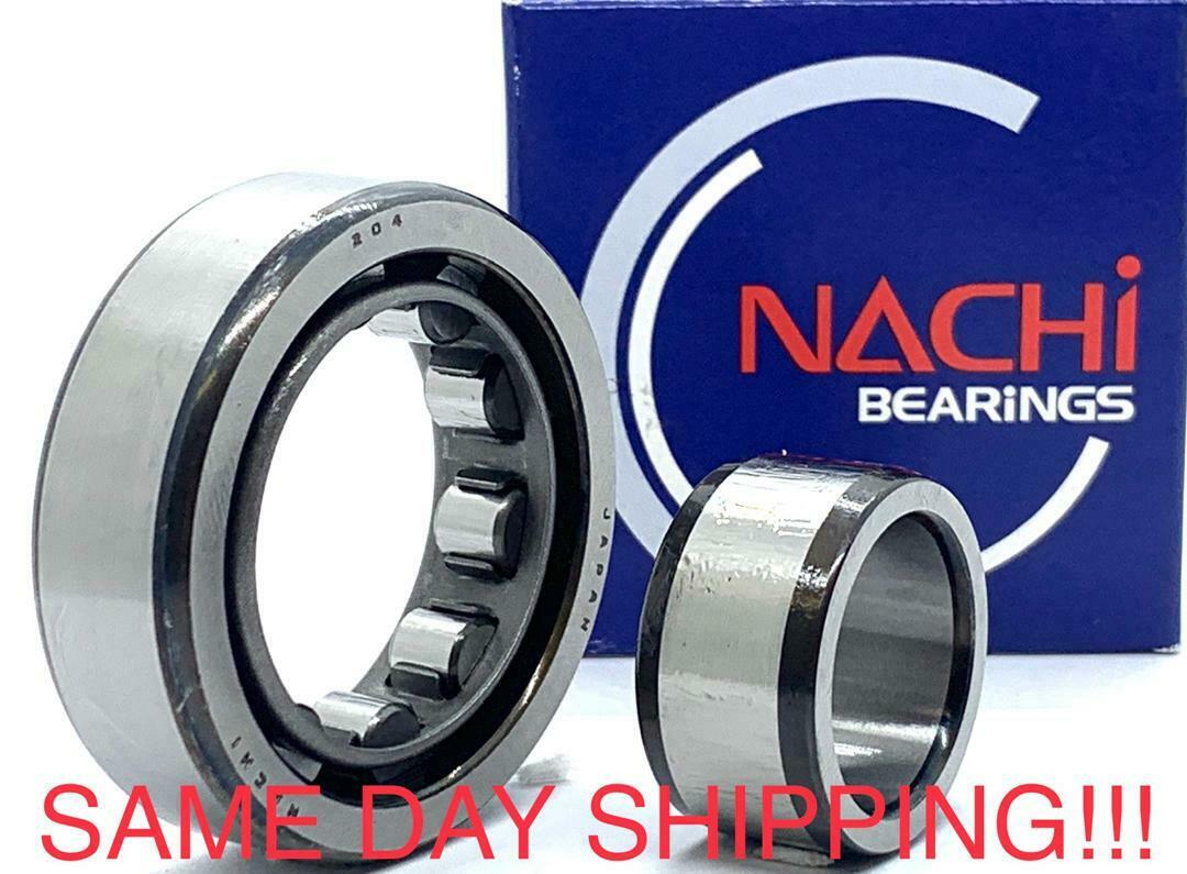 NU204 Nachi Japan Cylindrical Bearing Steel Cage Japan 20x47x14 Same Day Shippin 