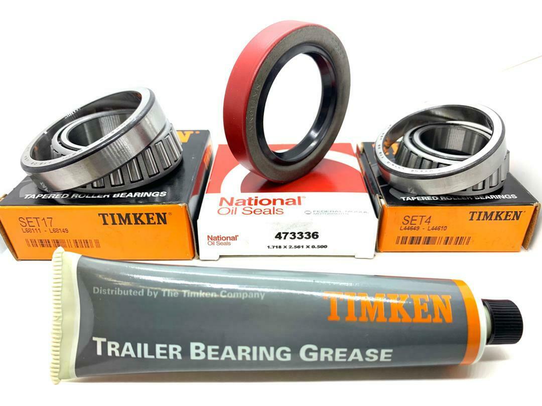 Trailer Bearing Repair Kit L44649 L68149 with 1.719 Seals #84 Spindle for 3500# 