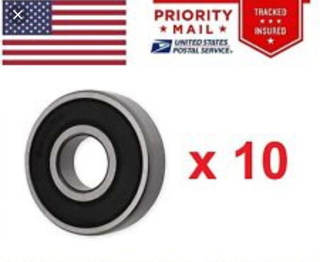 10x 6203-2RS Ball Bearings - 17x40x12mm - Rubber Sealed