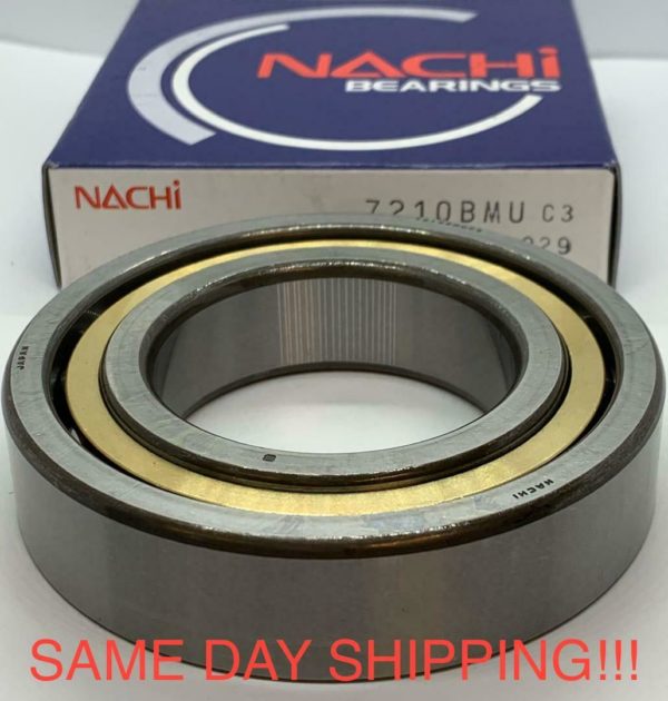 7210BMU Nachi Angular Contact 50mm x 90mm x 20mm Brass CageC3 Japan Ball Bearing - Image 3