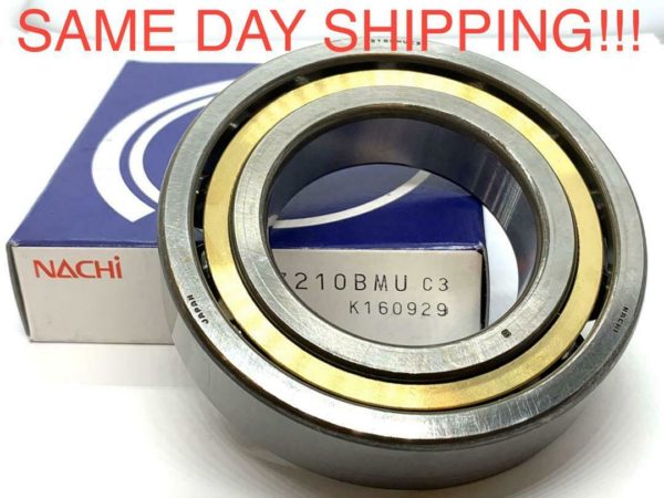 7210BMU Nachi Angular Contact 50mm x 90mm x 20mm Brass CageC3 Japan Ball Bearing - Image 4