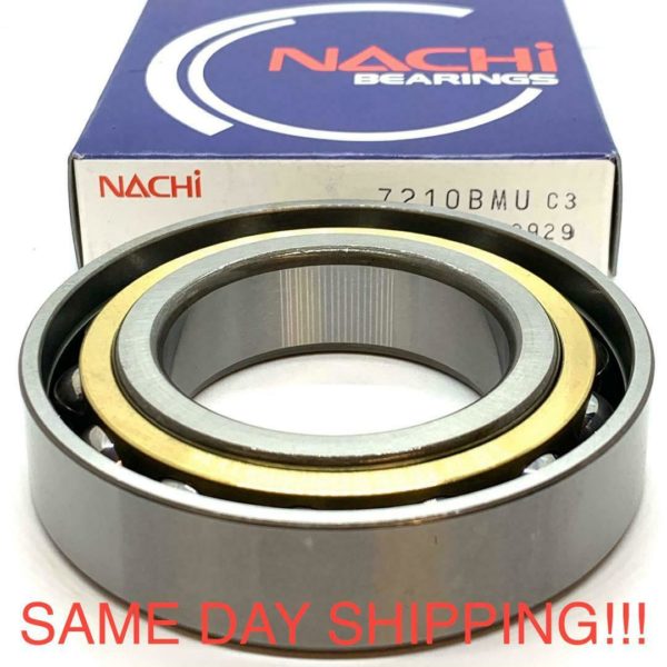 7210BMU Nachi Angular Contact 50mm x 90mm x 20mm Brass CageC3 Japan Ball Bearing - Image 2