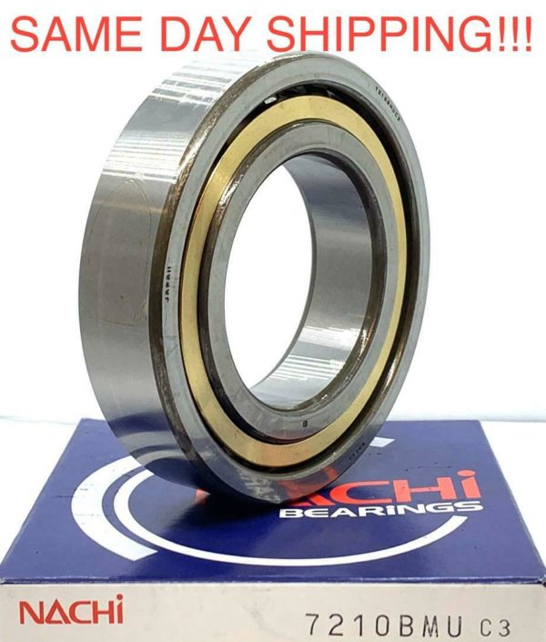 7210BMU Nachi Angular Contact 50mm x 90mm x 20mm Brass CageC3 Japan Ball Bearing