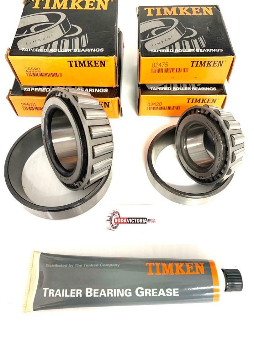 K4-100 8,000 lb.Trailer Bearing Kit 25580/25520 02475/02420 TIMKEN Bearings 