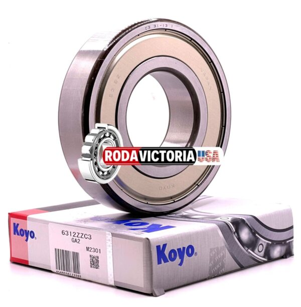 KOYO 6312 ZZ C3 Deep Groove Ball Bearing, Metal Shielded 60x130x31 mm - Image 2