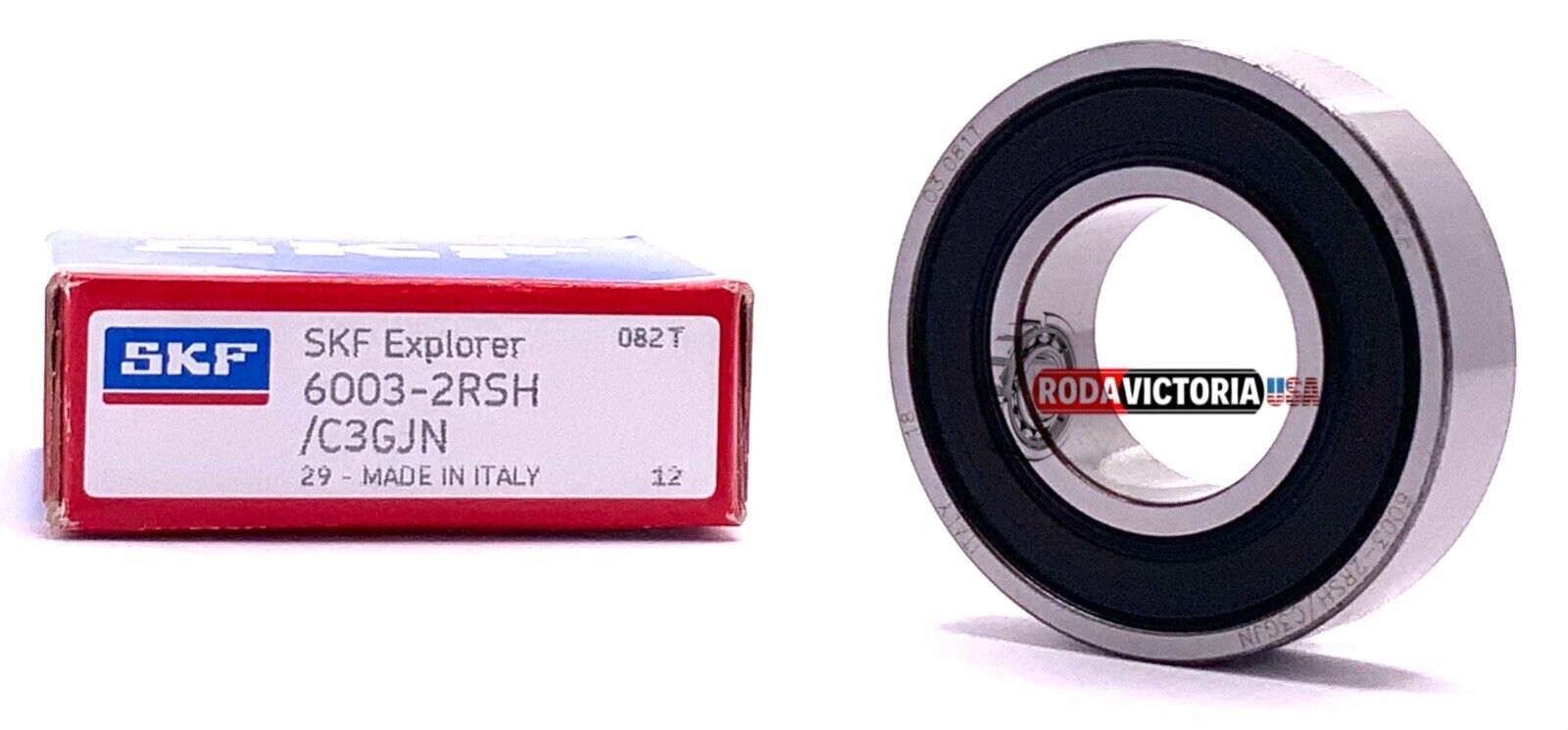 SKF 627 2RSH/C3 Ball Bearing - 7x22x7mm, Double Rubber Seals, C3 Clearance
