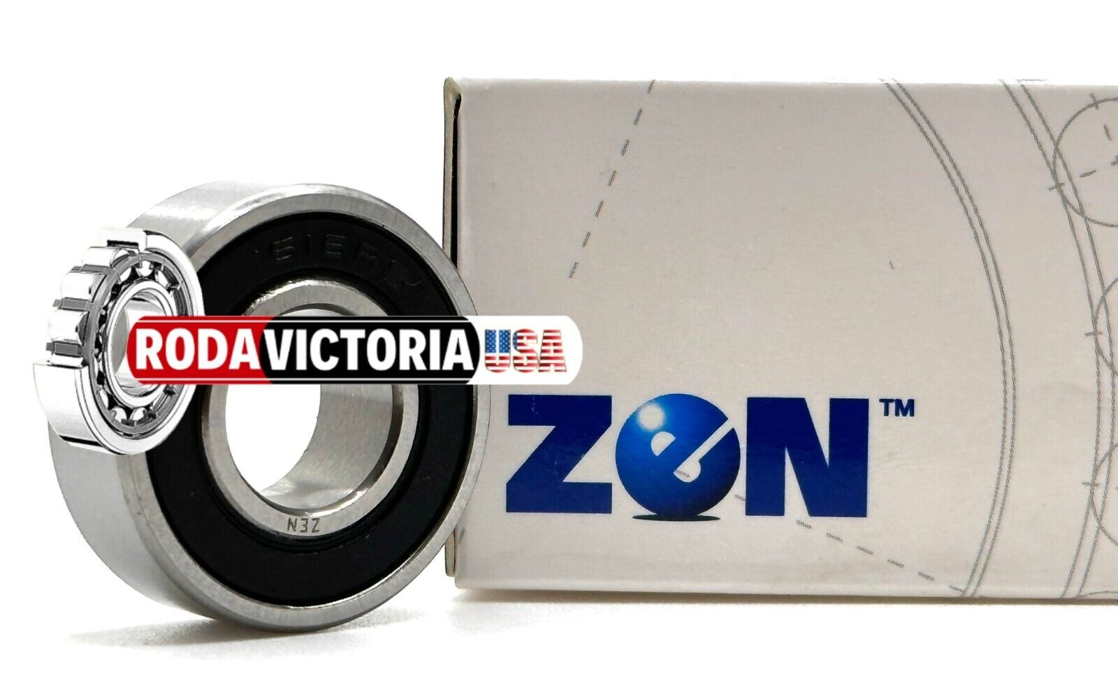 JSB 1616-2RS-NR Ball Bearing With Snap Ring - 16x16x5mm