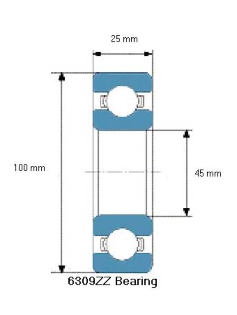 SKF 6309 ZZ Deep Groove Ball Bearing, Metal Shielded 45x100x25 Mm ...