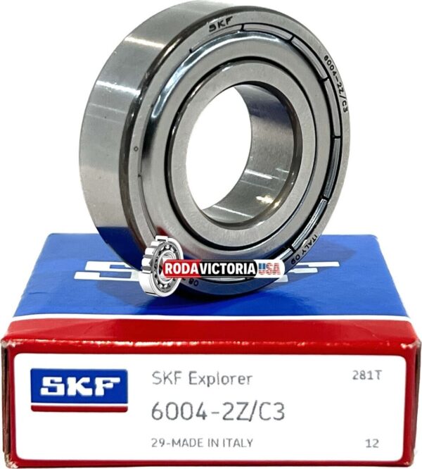 SKF 6004 ZZ C3 Deep Groove Ball Bearing, Metal Shielded 20x42x12 mm