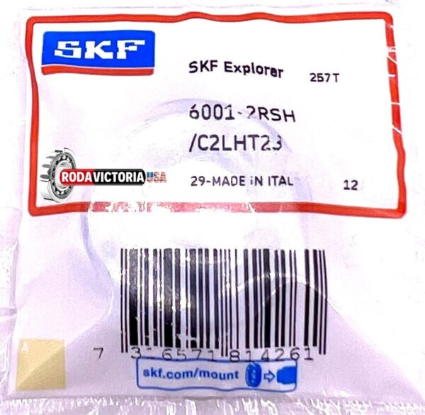 SKF 6001 2RSH/C2 LHT23 Deep Groove Ball Bearing, Rubber Sealed 12x28x8 mm