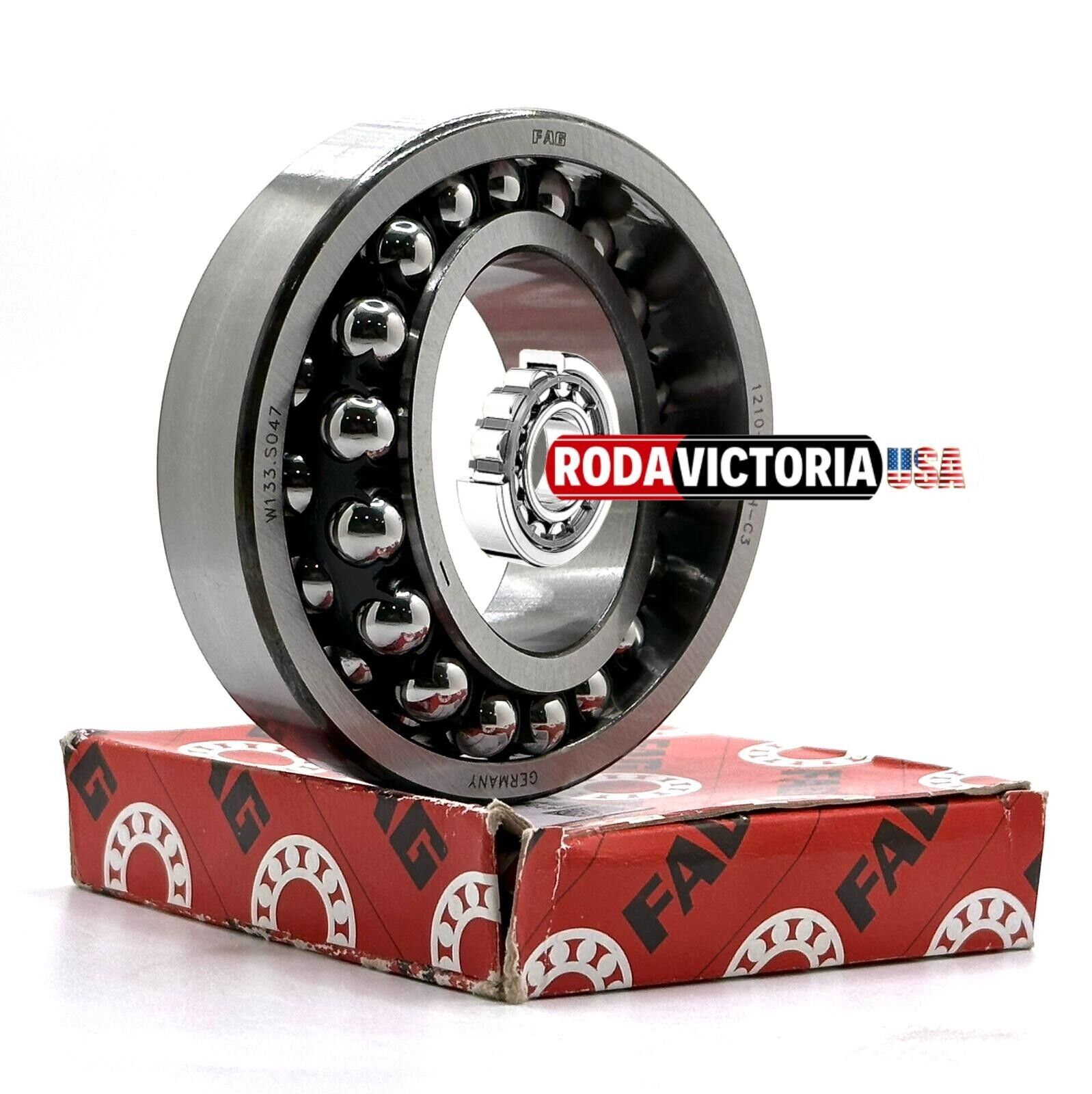 thumbnail image 2 of FAG 1203 TVH Self-Aligning Ball Bearing - Double Row 17x40x12 Mm German Made Industrial Bearing 2 of 10