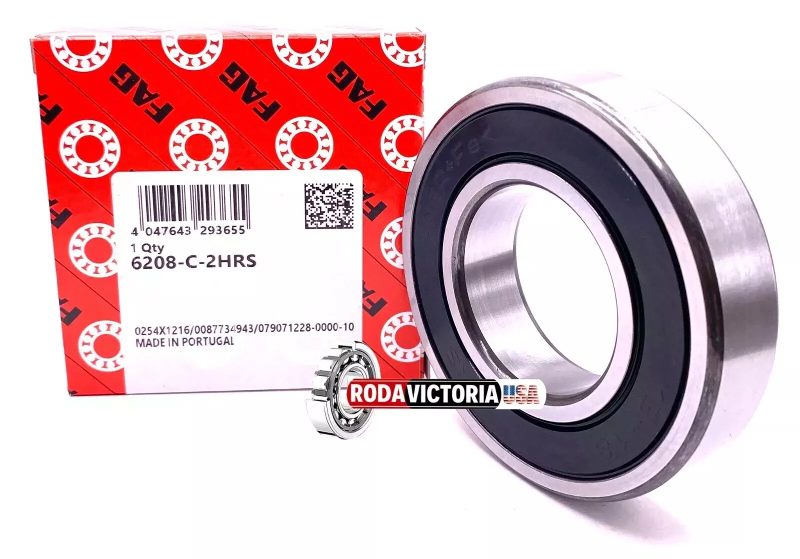 FAG 6208 2RS DEEP GROOVE BALL BEARING, RUBBER SEALED 40x80x18mm. - Image 3