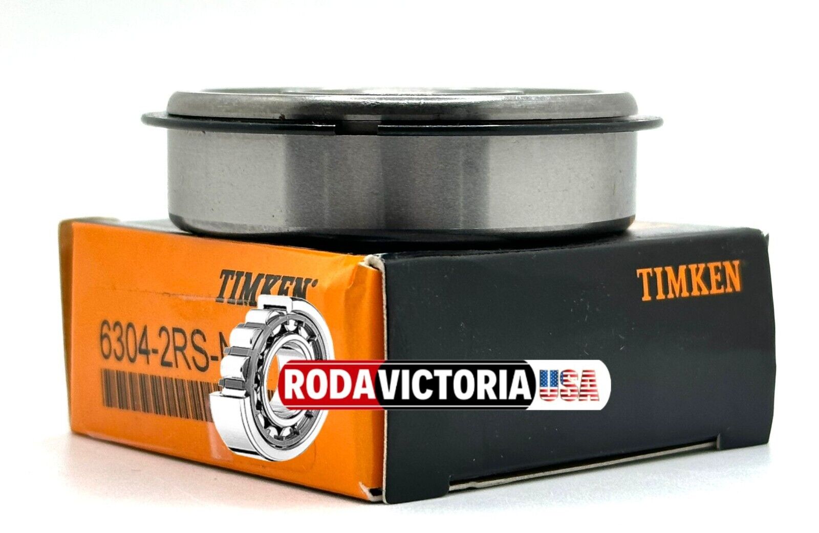 TIMKEN 6304 2RS NR BALL BEARING, RUBBER SEALED + SNAP RING 20x52x15mm