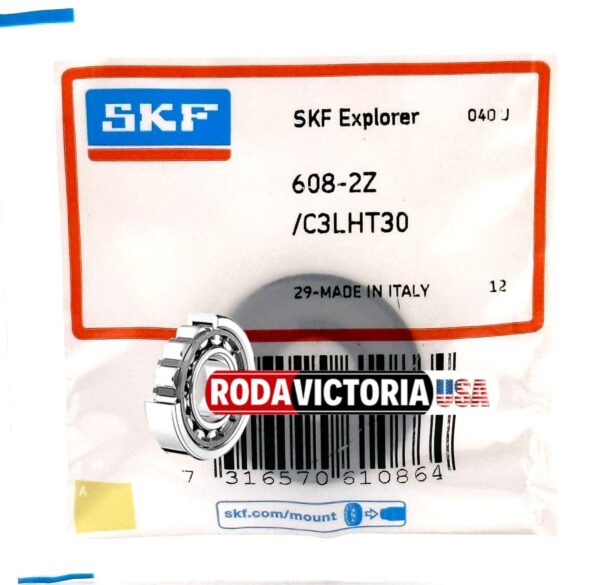 SKF 608 2Z C3 DEEP GROOVE BALL BEARING, METAL SHIELDED 8x22x7 mm