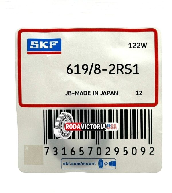 SKF 619/8 2RS1 Deep Groove Ball Bearing, Rubber Sealed 8x19x6 mm