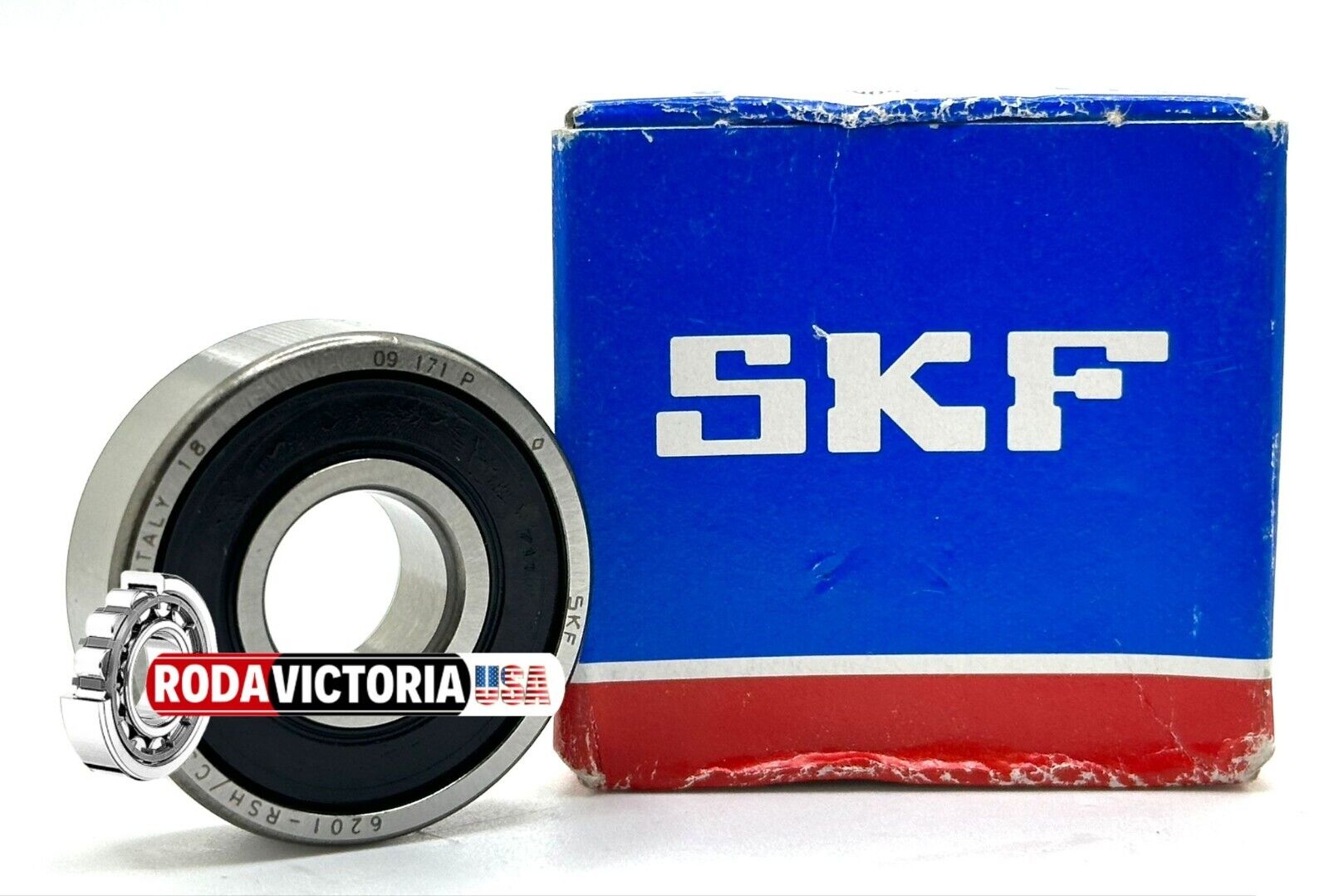 SKF 6201 RSH/C3 Deep Groove Ball Bearing, Rubber Sealed 12x32x10 mm