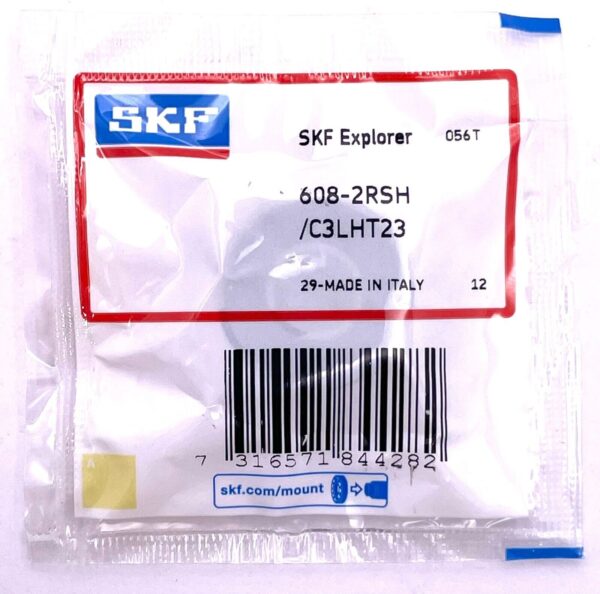 SKF 608 2RSL / LHT23 DEEP GROOVE BALL BEARING, RUBBER SEALED 8x22x7mm