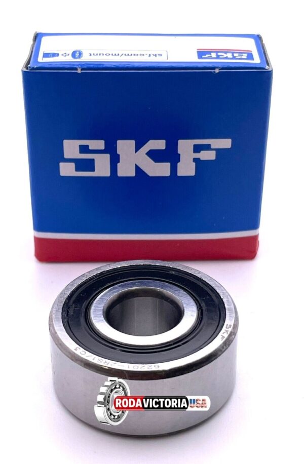 SKF 62201 2RS C3 DEEP GROOVE BALL BEARING, RUBBER SEALED - 12x32x14 mm - Image 2