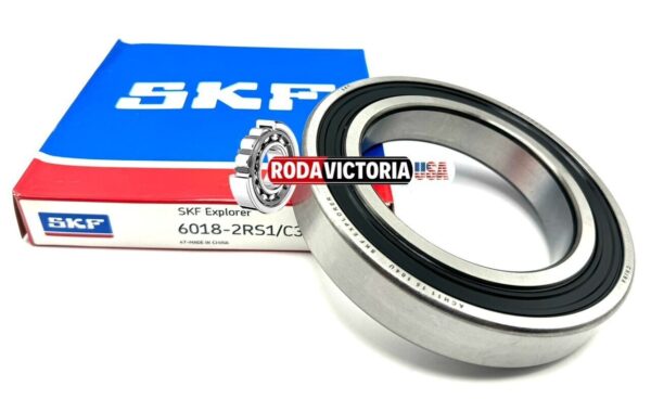 SKF 6018 2RS1 C3 DEEP GROOVE BALL BEARING, RUBBER SEALED 90x140x24 mm