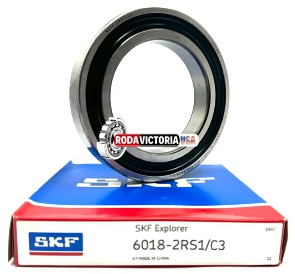 SKF 6018 2RS1 C3 DEEP GROOVE BALL BEARING, RUBBER SEALED 90x140x24 mm - Image 2