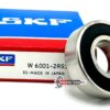 SKF W6001 2RS1 Deep Groove Ball Bearing, Rubber Sealed 12x28x8 mm