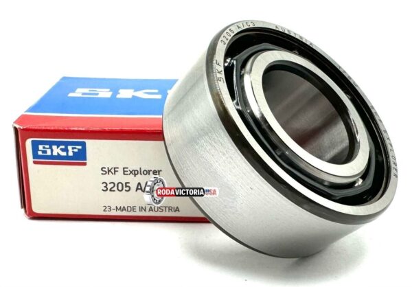 SKF 3205 A C3 Angular Contact Ball Bearing, Open, No Seals 25x52x20.6 mm