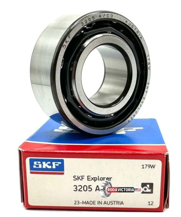 SKF 3205 A ANGULAR CONTACT BALL BEARING, OPEN TYPE, NO SEALS 25x52x20.6 ...