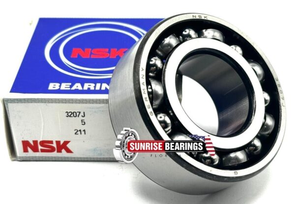 NSK 3207 J ANGULAR CONTACT BALL BEARING, OPEN TYPE, NO SEALS 35x72x27 mm 5207