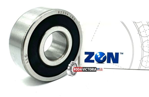 ZEN 62304 2RS DEEP GROOVE BALL BEARING, RUBBER SEALED 20x52x21 mm