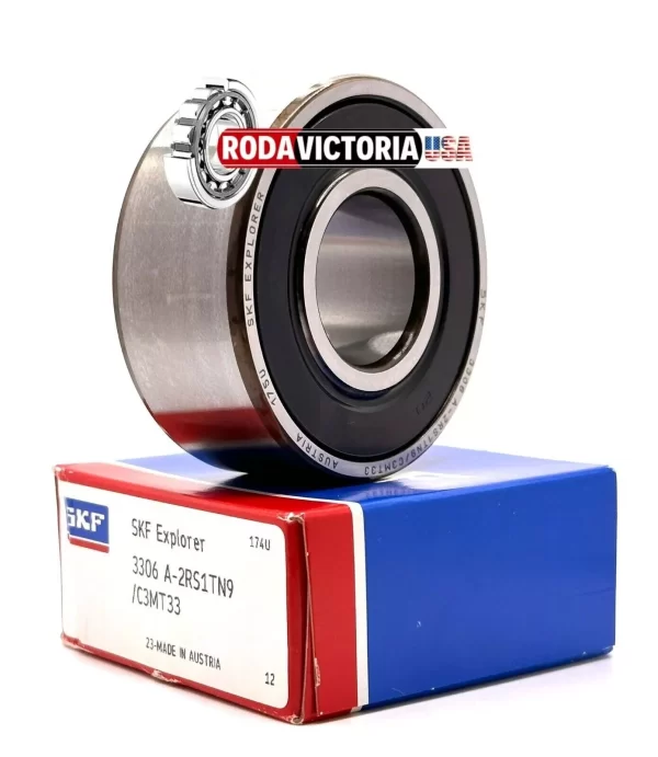 SKF 3306 A 2RS1TN9/ MT33 Double Row Angular Contact Ball Bearing 30x72x30.2mm - Image 3