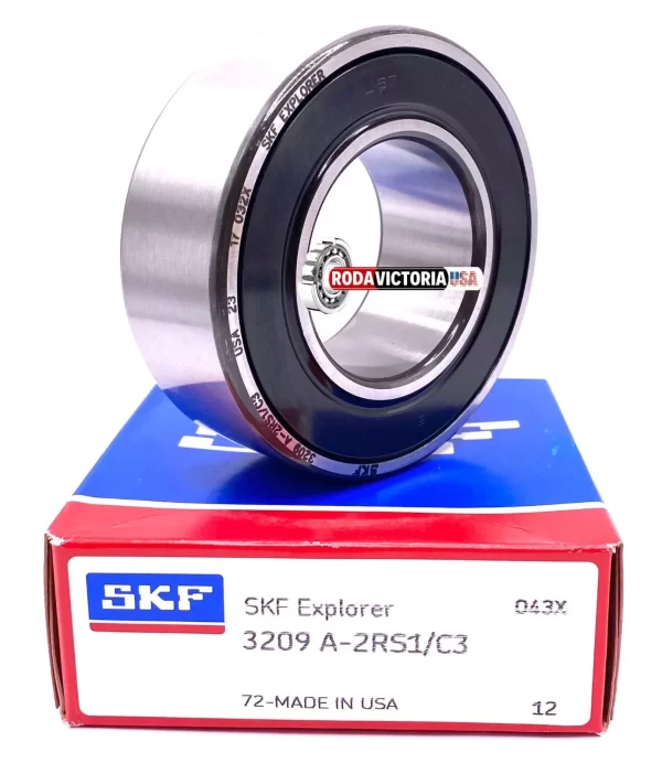 SKF 3209 A 2RS1 C3 Angular Contact Ball Bearing, Rubber Sealed 45x85x30.2 mm