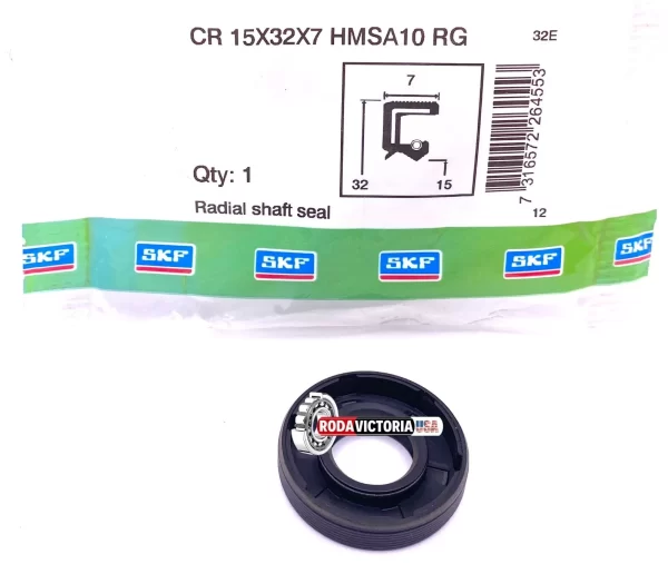 SKF 15x32x7 mm HMSA10 RG Perbunan Metric Oil Seal Double Lip with Spring - Image 2