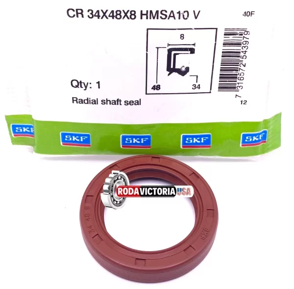 SKF 34x48x8 mm HMSA10 V Viton Oil Metric Seal Double Lip with Spring