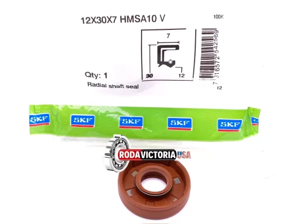 SKF 12x30x7 mm HMSA10 V Viton Oil Metric Seal, Double Lip with Spring - Image 3