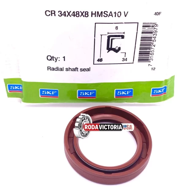 SKF 34x48x8 mm HMSA10 V Viton Oil Metric Seal Double Lip with Spring - Image 2