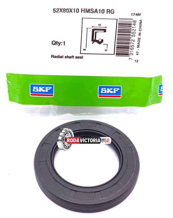 SKF 52x80x10 mm HMSA10 RG Perbunan Metric Oil Seal Double Lip with Sring