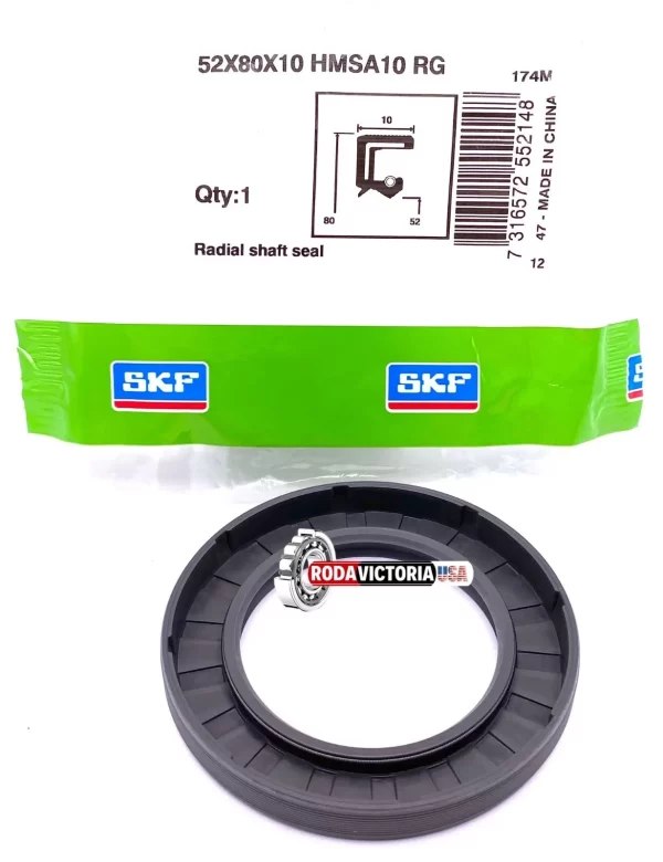 SKF 52x80x10 mm HMSA10 RG Perbunan Metric Oil Seal Double Lip with Sring - Image 2