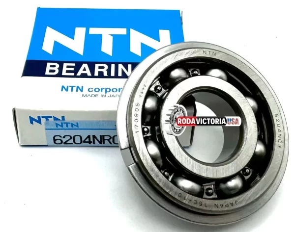 NTN JAPAN 6204 NR C3 BALL BEARING, OPEN TYPE, NO SEALS + SNAP RING 20x47x14 mm