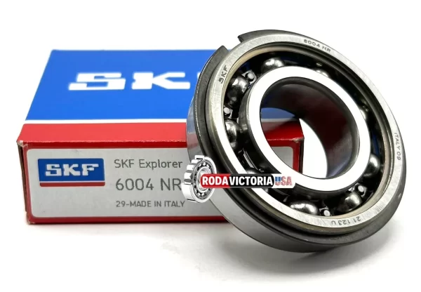 SKF 6004 NR DEEP GROOVE BALL BEARING, OPEN TYPE + SNAP RING 20x42x12 mm