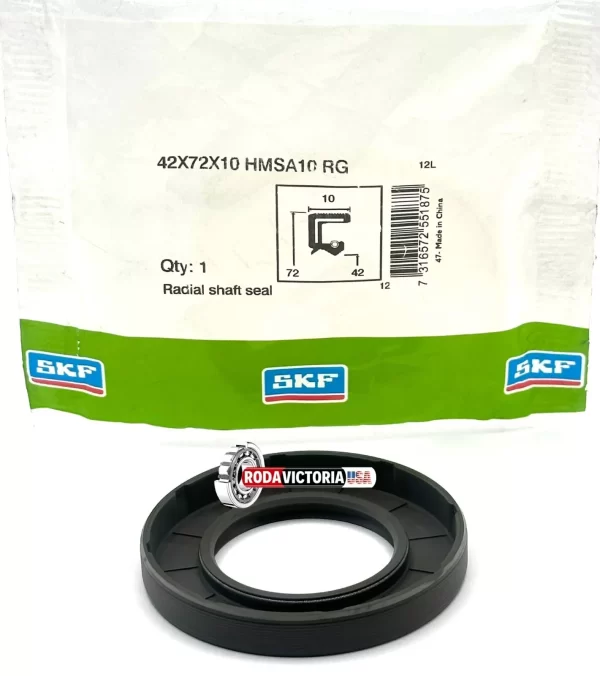 SKF 42x72x10 mm HMSA10 RG PERBUNAN METRIC OIL SEAL Double LIP with SPRING - Image 2