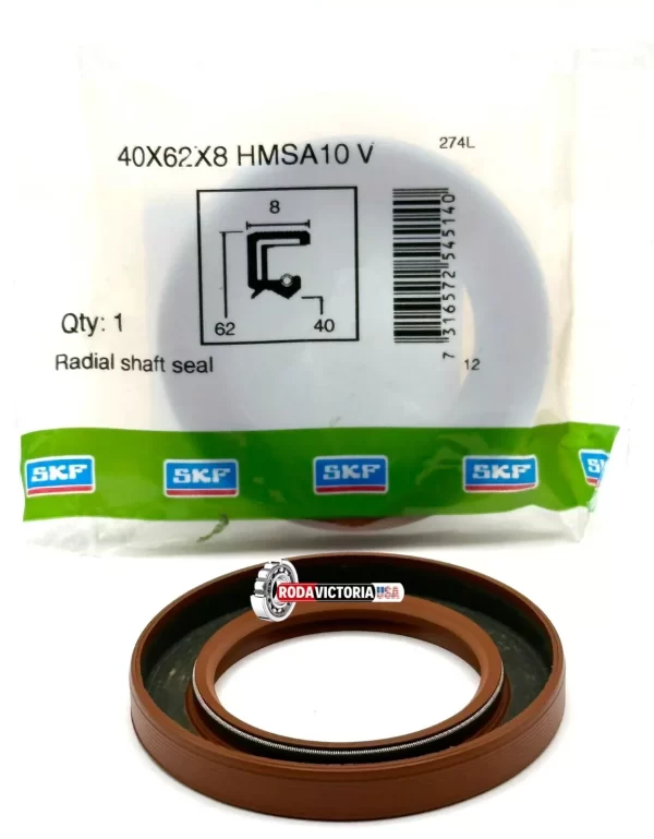 SKF 40x62x8 mm HMSA10 V Viton Oil Metric Seal, Double Lip with Spring - Image 2