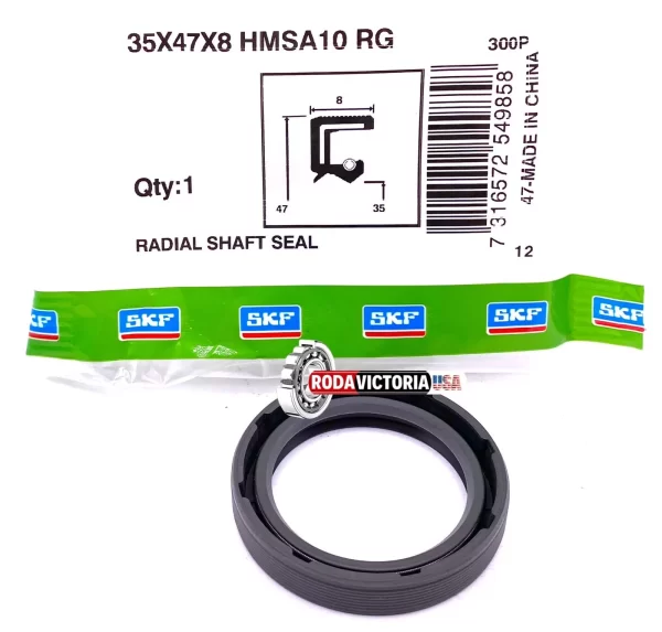 SKF 35x47x8 mm HMSA10 RG Perbunan Metric Oil Seal Single Lip with Spring - Image 3