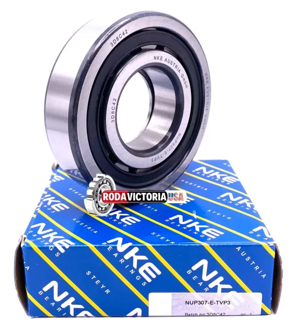 NKE NUP307 E TVP3 C3 Cylindrical roller bearing 30x80x21 mm - Image 2