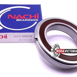 NACHI Japan 6012 2NSENR Ball Bearing, Rubber Sealed + Snap Ring 2RS 60x95x18 mm