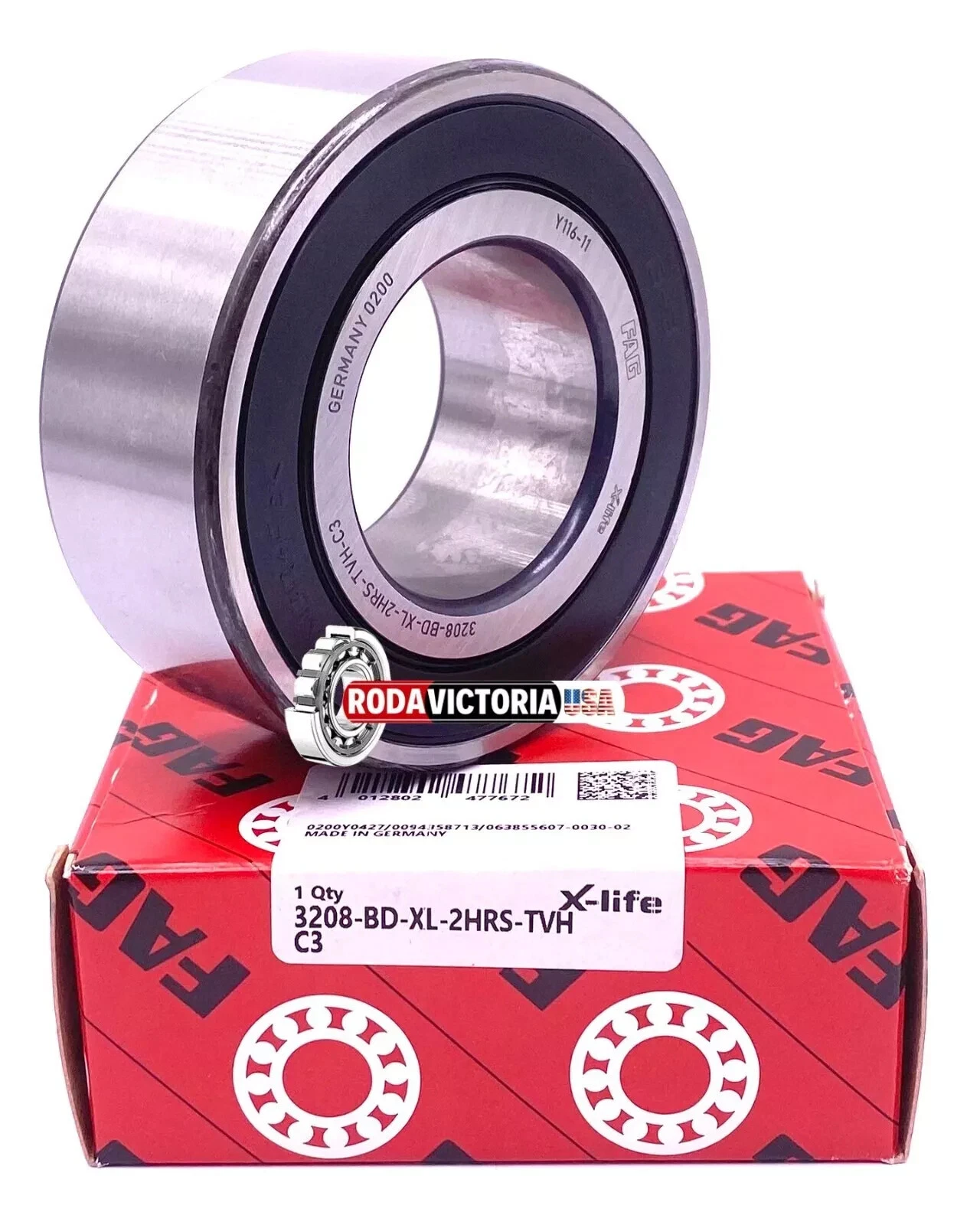 FAG Germany 3208 BD XL 2HRS TVH C3 Angular Contact Ball Bearing 40x80x30.2 mm - Image 3