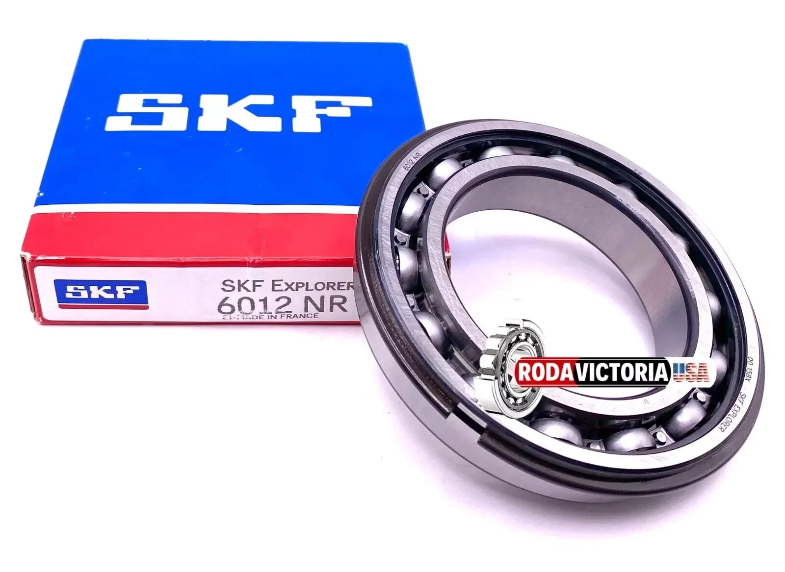 SKF 6012 NR Ball Bearing, Open Type, No Seals + Snap Ring 60x95x18 mm
